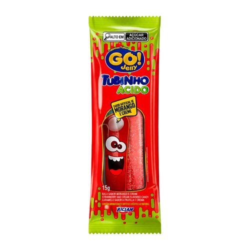 Bala Tubinho Acido Go Jelly Mini Morango 12x15g Riclan-2-